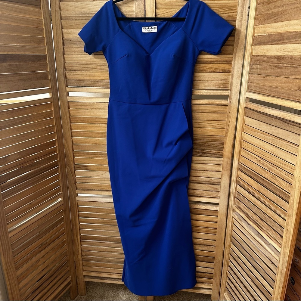Chiara Boni Blue Off-Shoulder Dress - Picture 4 of 10